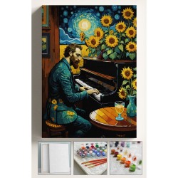 Sayılarla Boyama Tuval Seti Fırça Boya Dahil (Çıtalı) 40x50 CM - Vincent van Gogh Piano Sayılarla Boyama Tuval Seti Fırça Boya Dahil (Çıtalı) 40x50 CM - Vincent van Gogh Piano