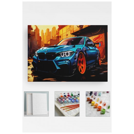 Sayılarla Boyama Çerçeveli Hobi Seti Numaralı Tuval Fırça Boya Dahil Kasnaklı 40X50 Cm BMW Sayılarla Boyama Çerçeveli Hobi Seti Numaralı Tuval Fırça Boya Dahil Kasnaklı 40X50 Cm BMW