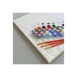 Sayılarla Boyama Hobi Seti Numaralı Tuval Fırça Boya Dahil Kasnaklı Çerçeveli ULU KURT 50X70 Cm