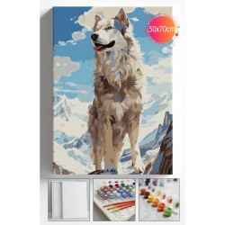 Sayılarla Boyama Hobi Seti Numaralı Tuval Fırça Boya Dahil Kasnaklı Çerçeveli ULU KURT 50X70 Cm