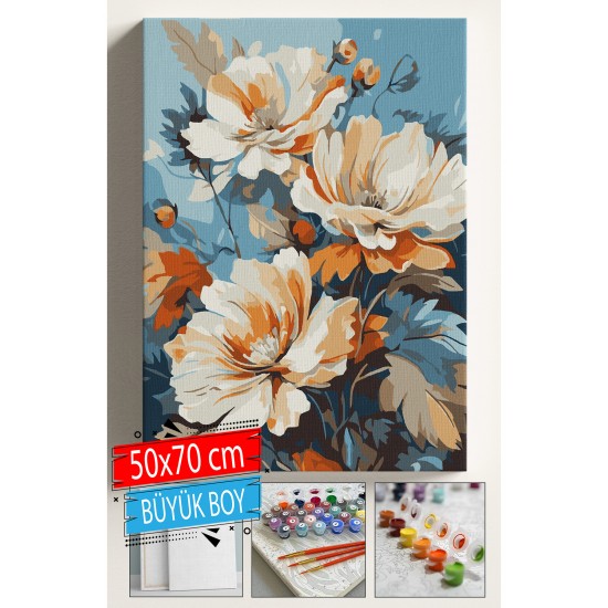 Sayılarla Boyama Seti Numaralı Tuval Fırça Boya Dahil Kasnaklı Set 50x70 Cm - ÇİÇEK002 Sayılarla Boyama Seti Numaralı Tuval Fırça Boya Dahil Kasnaklı Set 50x70 Cm - ÇİÇEK002