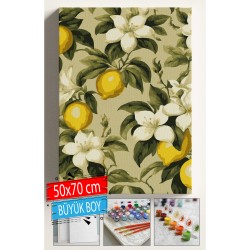 Sayılarla Boyama Seti Numaralı Tuval Fırça Boya Dahil Kasnaklı Set 50x70 Cm - LİMON