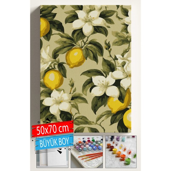 Sayılarla Boyama Seti Numaralı Tuval Fırça Boya Dahil Kasnaklı Set 50x70 Cm - LİMON Sayılarla Boyama Seti Numaralı Tuval Fırça Boya Dahil Kasnaklı Set 50x70 Cm - LİMON