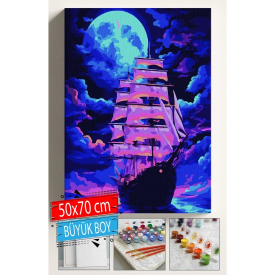 Sayılarla Boyama Seti Numaralı Tuval Fırça Boya Dahil Kasnaklı Set 50x70 Cm - GEMİ Sayılarla Boyama Seti Numaralı Tuval Fırça Boya Dahil Kasnaklı Set 50x70 Cm - GEMİ