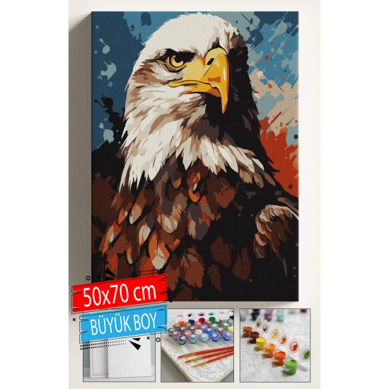 Sayılarla Boyama Seti Numaralı Tuval Fırça Boya Dahil Kasnaklı Set 50x70 Cm - KARA KARTAL Sayılarla Boyama Seti Numaralı Tuval Fırça Boya Dahil Kasnaklı Set 50x70 Cm - KARA KARTAL