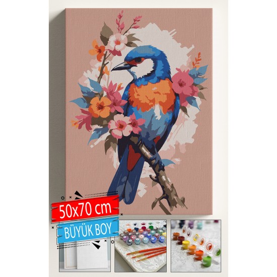 Sayılarla Boyama Seti Numaralı Tuval Fırça Boya Dahil Kasnaklı Set 50x70 Cm - PEMBE KUŞ 2 Sayılarla Boyama Seti Numaralı Tuval Fırça Boya Dahil Kasnaklı Set 50x70 Cm - PEMBE KUŞ 2