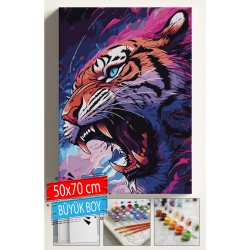 Sayılarla Boyama Seti Numaralı Tuval Fırça Boya Dahil Kasnaklı Set 50x70 Cm - SALDIRAN KAPLAN