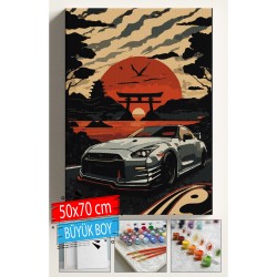 Sayılarla Boyama Seti Numaralı Tuval Fırça Boya Dahil Kasnaklı Set 50x70 Cm - NİSSANGTR