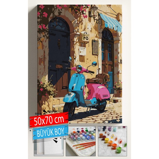 Sayılarla Boyama Seti Numaralı Tuval Fırça Boya Dahil Kasnaklı Set 50x70 Cm - PEMBE MOTOR Sayılarla Boyama Seti Numaralı Tuval Fırça Boya Dahil Kasnaklı Set 50x70 Cm - PEMBE MOTOR