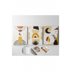 Sayılarla Boyama Seti Numaralı Tuval Fırça Boya 3 lü set 30x40 Cm - BOHEM ROKET