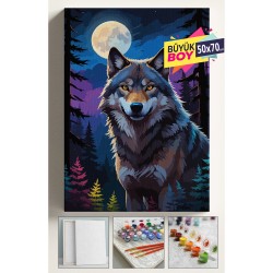 Sayılarla Boyama Seti Numaralı Tuval Fırça Boya Dahil Kasnaklı Set 50x70 Cm - DOLUNAY KURT