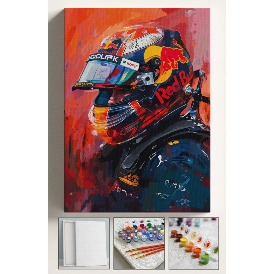 Sayılarla Boyama Seti Numaralı Tuval Fırça Boya Dahil Kasnaklı Set 40x50 Cm - F1 MOTO Sayılarla Boyama Seti Numaralı Tuval Fırça Boya Dahil Kasnaklı Set 40x50 Cm - F1 MOTO