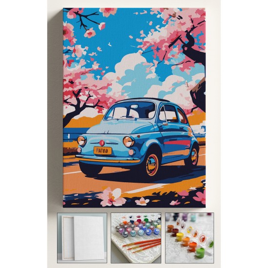 Sayılarla Boyama Seti Numaralı Tuval Fırça Boya Dahil Kasnaklı Set 40x50 Cm - 500L