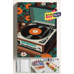 Sayılarla Boyama Seti Numaralı Tuval Fırça Boya Dahil Kasnaklı Set 50x70 Cm - GRAMAFON