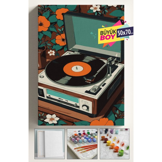 Sayılarla Boyama Seti Numaralı Tuval Fırça Boya Dahil Kasnaklı Set 50x70 Cm - GRAMAFON Sayılarla Boyama Seti Numaralı Tuval Fırça Boya Dahil Kasnaklı Set 50x70 Cm - GRAMAFON