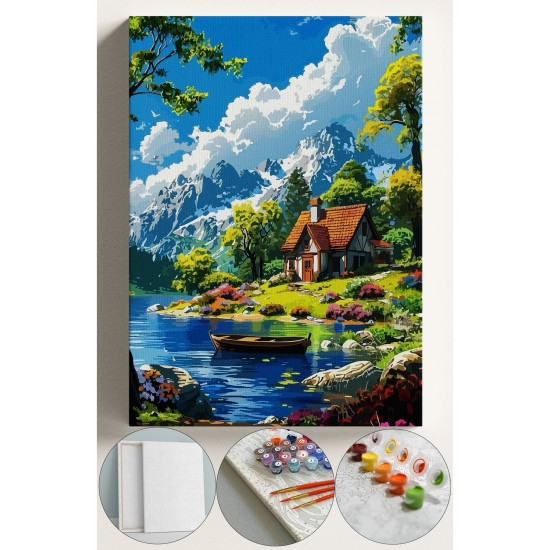 Sayılarla Boyama Seti Numaralı Tuval Fırça Boya 40x50 Cm - Güzel Manzara Sayılarla Boyama Seti Numaralı Tuval Fırça Boya 40x50 Cm - Güzel Manzara