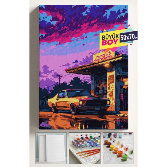 Sayılarla Boyama Seti Numaralı Tuval Fırça Boya Dahil Kasnaklı Set 50x70 Cm - ARABA01 Sayılarla Boyama Seti Numaralı Tuval Fırça Boya Dahil Kasnaklı Set 50x70 Cm - ARABA01