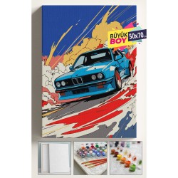 Sayılarla Boyama Seti Numaralı Tuval Fırça Boya Dahil Kasnaklı Set 50x70 Cm - BMW320