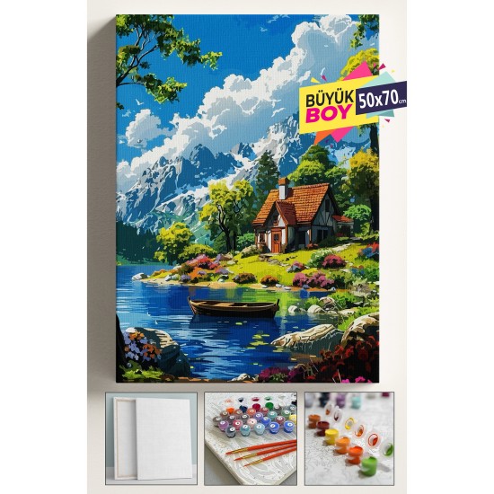 Sayılarla Boyama Seti Numaralı Tuval Fırça Boya Dahil Kasnaklı Set 50X70 Cm - GÜZEL MANZARA Sayılarla Boyama Seti Numaralı Tuval Fırça Boya Dahil Kasnaklı Set 50X70 Cm - GÜZEL MANZARA