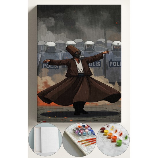 Sayılarla Boyama Çerçeveli Hobi Seti Numaralı Tuval Fırça Boya Dahil Kasnaklı 40X50 Cm - SEMAZEN Sayılarla Boyama Çerçeveli Hobi Seti Numaralı Tuval Fırça Boya Dahil Kasnaklı 40X50 Cm - SEMAZEN