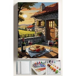 Sayılarla Boyama Tuval Seti Fırça Boya Dahil (Çıtalı) 40x50 CM - MAHSEN ŞARAP