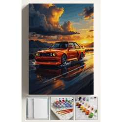 Sayılarla Boyama Seti Numaralı Tuval Fırça Boya Dahil Kasnaklı Set 40x50 Cm - TURUNCUBMW