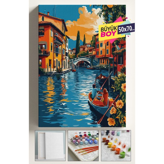 Sayılarla Boyama Seti Numaralı Tuval Fırça Boya Dahil Kasnaklı Set 50x70 Cm - VENEDİK KÖPRÜ Sayılarla Boyama Seti Numaralı Tuval Fırça Boya Dahil Kasnaklı Set 50x70 Cm - VENEDİK KÖPRÜ