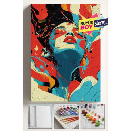 Sayılarla Boyama Seti Numaralı Tuval Fırça Boya Dahil Kasnaklı Set 50x70 Cm - BOHEM KADIN Sayılarla Boyama Seti Numaralı Tuval Fırça Boya Dahil Kasnaklı Set 50x70 Cm - BOHEM KADIN