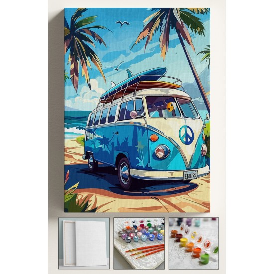 Sayılarla Boyama Çerçeveli Hobi Seti Numaralı Tuval Fırça Boya Kasnaklı 40X50 Cm PALMİYE VOSVOS Sayılarla Boyama Çerçeveli Hobi Seti Numaralı Tuval Fırça Boya Kasnaklı 40X50 Cm PALMİYE VOSVOS