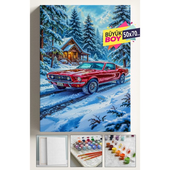 Sayılarla Boyama Seti Numaralı Tuval Fırça Boya Dahil Kasnaklı Set 50x70 Cm - KIRMIZI ARABA KAR Sayılarla Boyama Seti Numaralı Tuval Fırça Boya Dahil Kasnaklı Set 50x70 Cm - KIRMIZI ARABA KAR