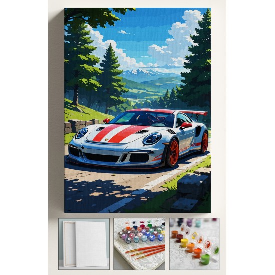 Sayılarla Boyama Çerçeveli Hobi Seti Numaralı Tuval Fırça Boya Dahil Kasnaklı 40X50 Cm BEYAZ ARABA Sayılarla Boyama Çerçeveli Hobi Seti Numaralı Tuval Fırça Boya Dahil Kasnaklı 40X50 Cm BEYAZ ARABA