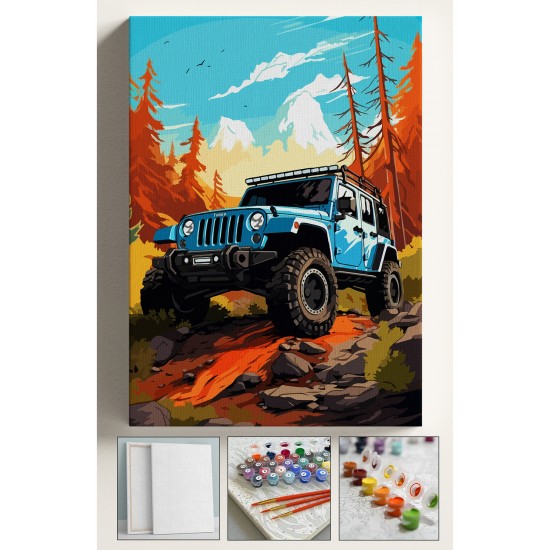 Sayılarla Boyama Çerçeveli Hobi Seti Numaralı Tuval Fırça Boya Dahil Kasnaklı 40X50 Cm ORMAN 4X4 Sayılarla Boyama Çerçeveli Hobi Seti Numaralı Tuval Fırça Boya Dahil Kasnaklı 40X50 Cm ORMAN 4X4