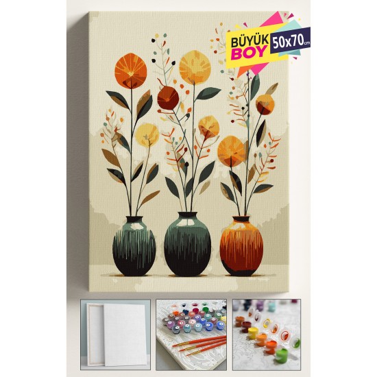 Sayılarla Boyama Seti Numaralı Tuval Fırça Boya Dahil Kasnaklı Set 50X70 Cm - 3 lü VAZO Sayılarla Boyama Seti Numaralı Tuval Fırça Boya Dahil Kasnaklı Set 50X70 Cm - 3 lü VAZO