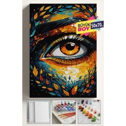 Sayılarla Boyama Seti Numaralı Tuval Fırça Boya Dahil Kasnaklı Set 50x70 Cm - TEK GÖZ