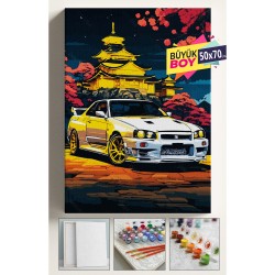 Sayılarla Boyama Seti Numaralı Tuval Fırça Boya Dahil Kasnaklı Set 50x70 Cm - SUBARU