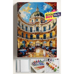 Sayılarla Boyama Seti Numaralı Tuval Fırça Boya Dahil Kasnaklı Set 50x70 Cm - ÇİÇEK PASAJI