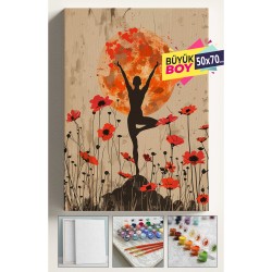 Sayılarla Boyama Seti Numaralı Tuval Fırça Boya Dahil Kasnaklı Set 50x70 Cm - EGZERSİZ KADIN