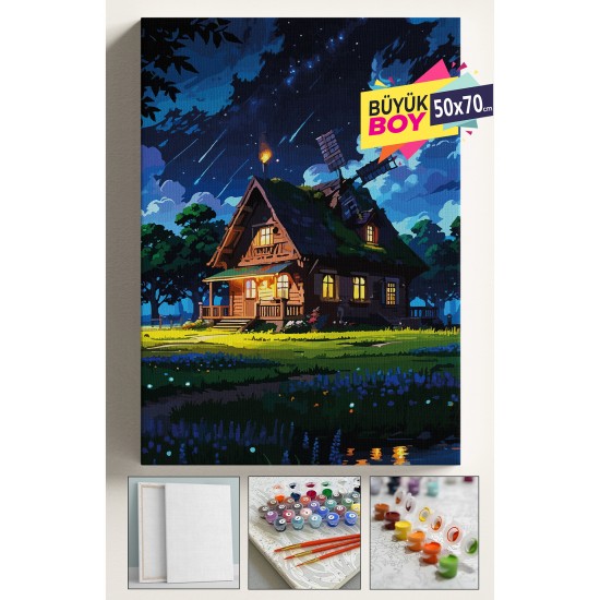 Sayılarla Boyama Seti Numaralı Tuval Fırça Boya Dahil Kasnaklı Set 50x70 Cm - GECE YILDIZ EV Sayılarla Boyama Seti Numaralı Tuval Fırça Boya Dahil Kasnaklı Set 50x70 Cm - GECE YILDIZ EV