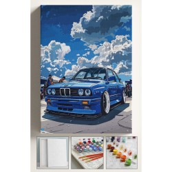 Sayılarla Boyama Tuval Seti Fırça Boya Dahil (çıtalı) 40x50 Cm E30