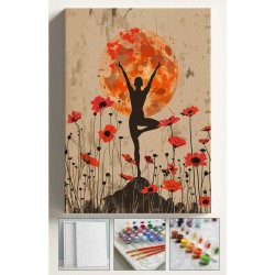 Sayılarla Boyama Tuval Seti Hobi Seti Kasnaklı Fırça Boya Dahil (çıtalı) 40x50 Cm Egzersiz Kadın