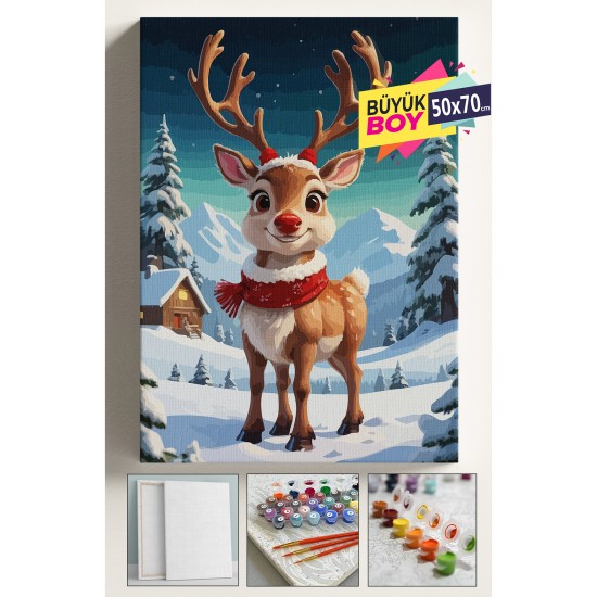 Sayılarla Boyama Seti Numaralı Tuval Fırça Boya Dahil Kasnaklı Set 50x70 Cm - YILBAŞI GEYİK Sayılarla Boyama Seti Numaralı Tuval Fırça Boya Dahil Kasnaklı Set 50x70 Cm - YILBAŞI GEYİK