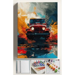 Sayılarla Boyama Seti Numaralı Tuval Fırça Boya Dahil Kasnaklı Set 40x50 Cm - SİSLİ JİP