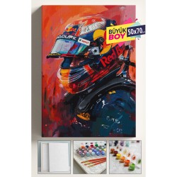 Sayılarla Boyama Seti Numaralı Tuval Fırça Boya Dahil Kasnaklı Set 50x70 Cm - F1MOTO