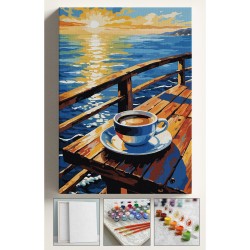 Sayılarla Boyama Seti Numaralı Tuval Fırça Boya Dahil Kasnaklı Set 40x50 Cm - GÜNEŞ KAHVE