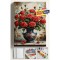 Sayılarla Boyama Seti Numaralı Tuval Fırça Boya Dahil Kasnaklı Set 50x70 Cm - KIRMIZI VAZO GÜL
