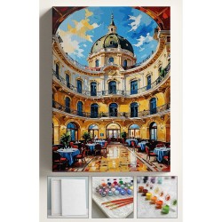 Sayılarla Boyama Seti Numaralı Tuval Fırça Boya Dahil Kasnaklı Set 40x50 Cm - ÇİÇEK PASAJI