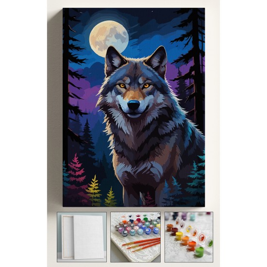 Sayılarla Boyama Seti Numaralı Tuval Fırça Boya Dahil Kasnaklı Set 40x50 Cm - DOLUNAY KURT