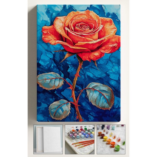 Sayılarla Boyama Çerçeveli Hobi Seti Numaralı Tuval Fırça Boya Dahil Kasnaklı 40X50 Cm - TEK GÜL Sayılarla Boyama Çerçeveli Hobi Seti Numaralı Tuval Fırça Boya Dahil Kasnaklı 40X50 Cm - TEK GÜL