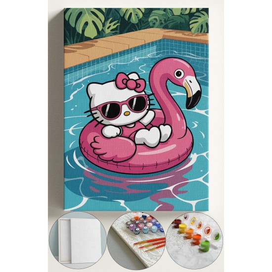 Çocuk Sayılarla Boyama Numaralı Tuval Seti Fırça Boya Dahil 40x50 Cm HELLOKİTY Çocuk Sayılarla Boyama Numaralı Tuval Seti Fırça Boya Dahil 40x50 Cm HELLOKİTY