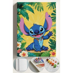 Çocuk Sayılarla Boyama Numaralı Tuval Seti Fırça Boya Dahil 40x50 Cm STİCK ORMAN